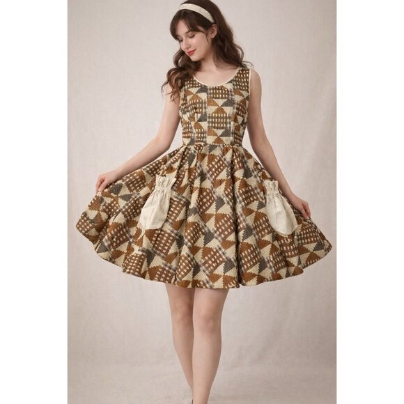 Handmade Dresses & Skirts - VTG/Retro/Stepford Wife/50s/Statement Dress/Handmade Gorgeous S/M 🤩